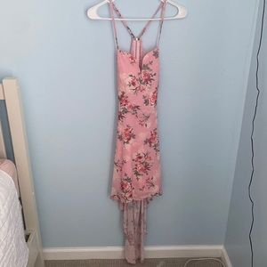 FLOWER LONG PINK DRESS